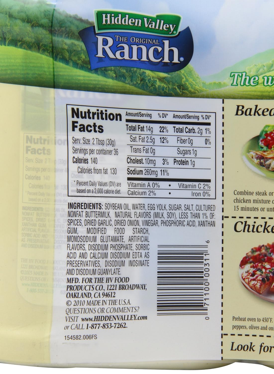Hidden Valley The Original Ranch Dressing, Original, 2-Count Bottle, 80 fl oz Total