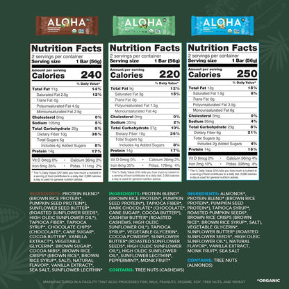 ALOHA gluten-free protein bars in assorted flavors