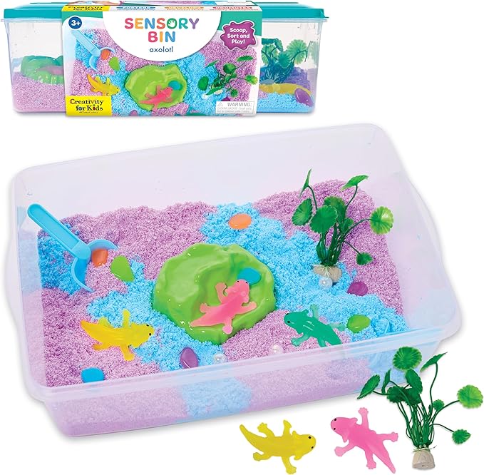 Preschool outer space sensory toys with bin and lid