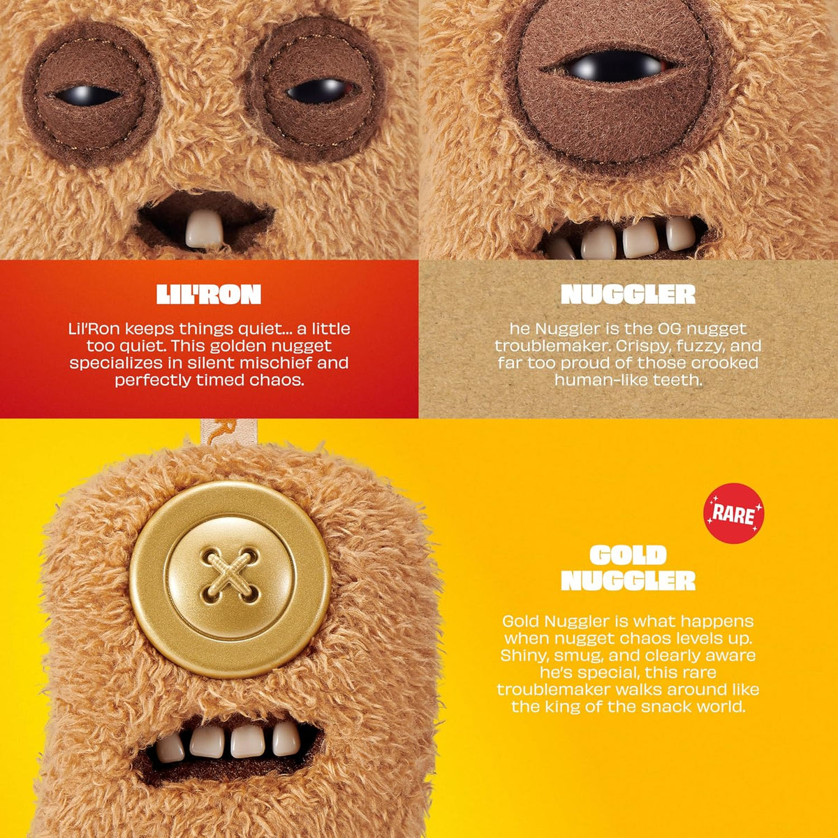 Small Fuggler plush clip-on toy set