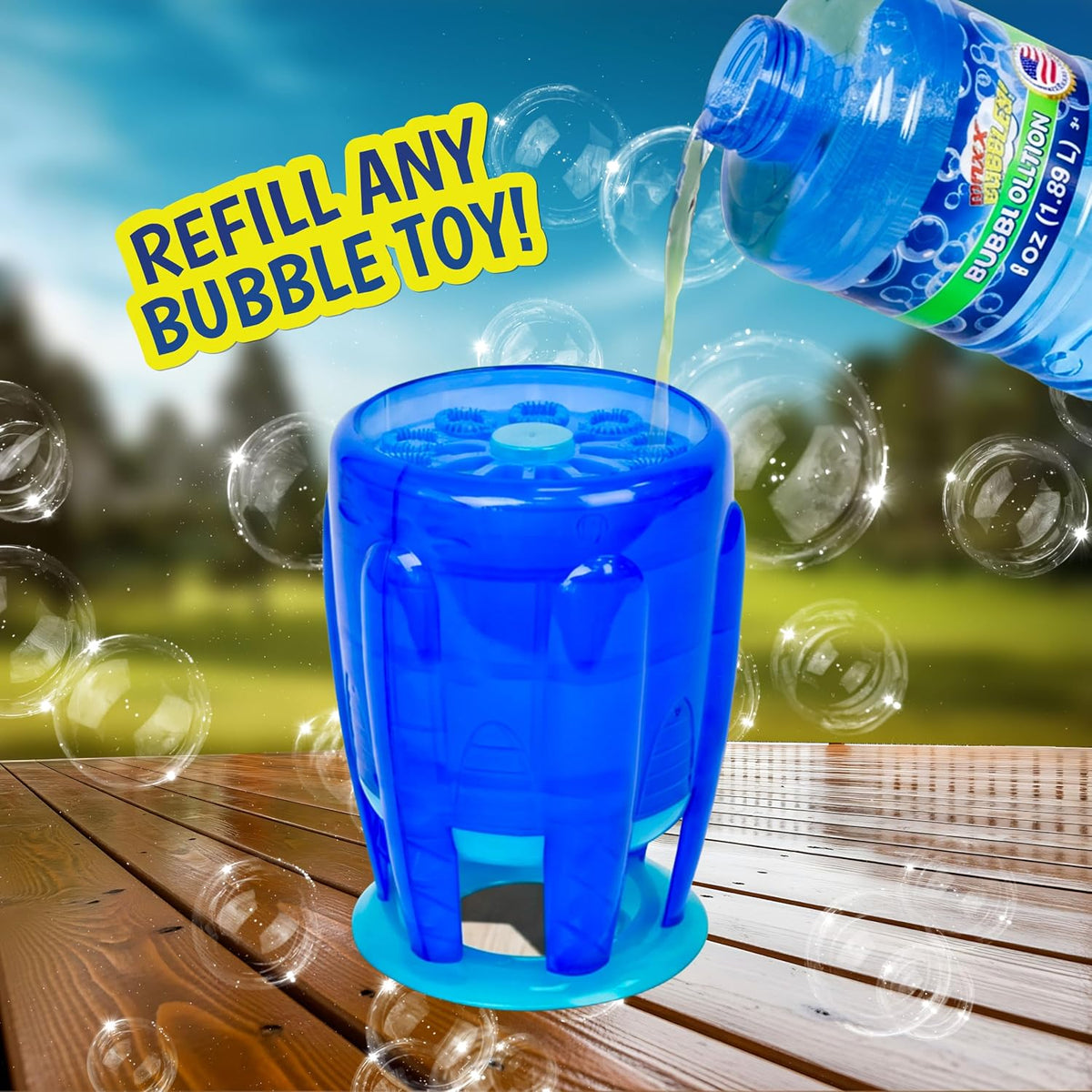 Kids easy grip bubble solution refill bottle