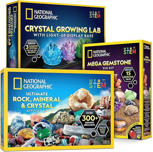 National Geographic geology kit with crystals and rock collection