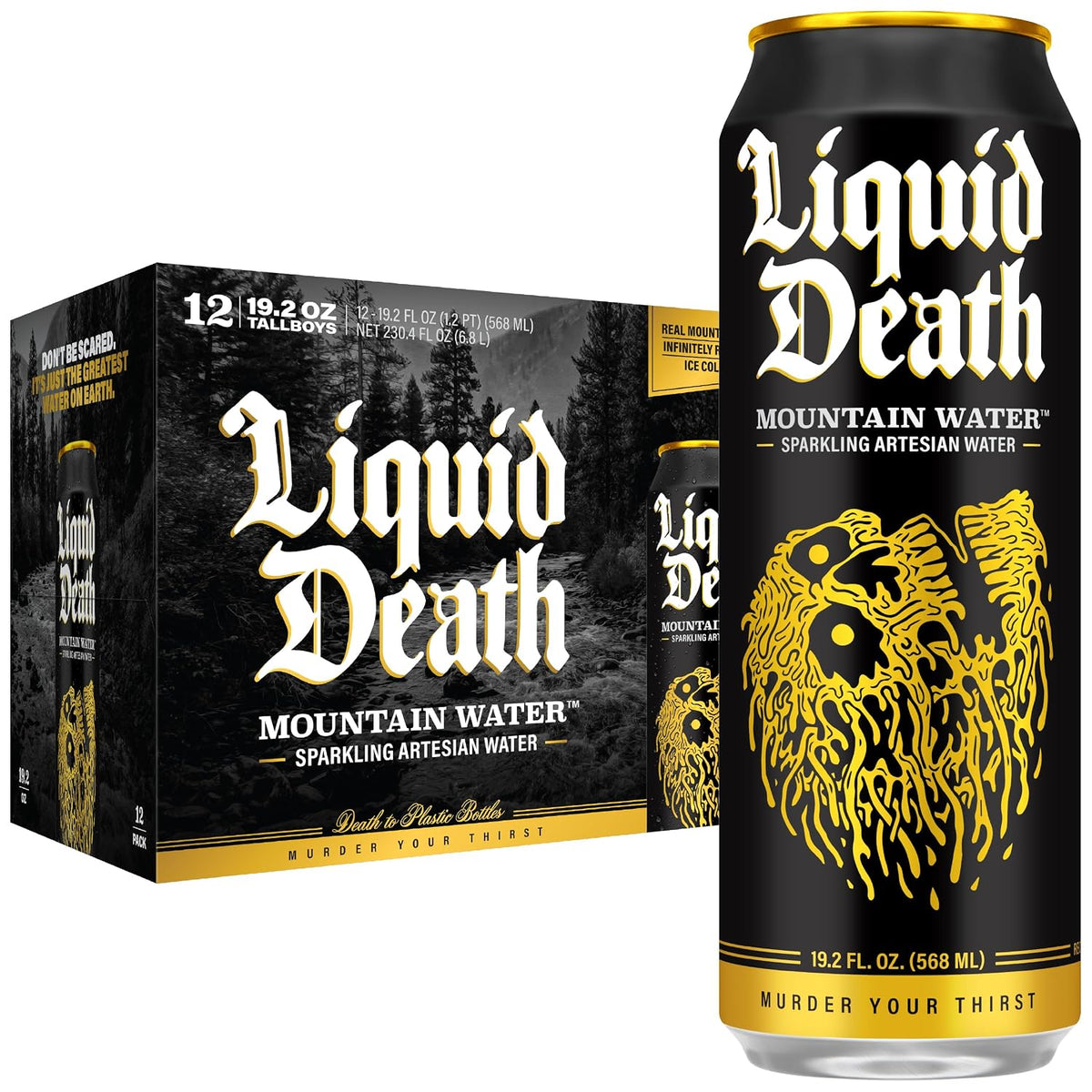 King size 19.2 fl oz Liquid Death water can