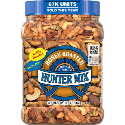 Honey roasted trail mix with nuts seeds and sesame sticks