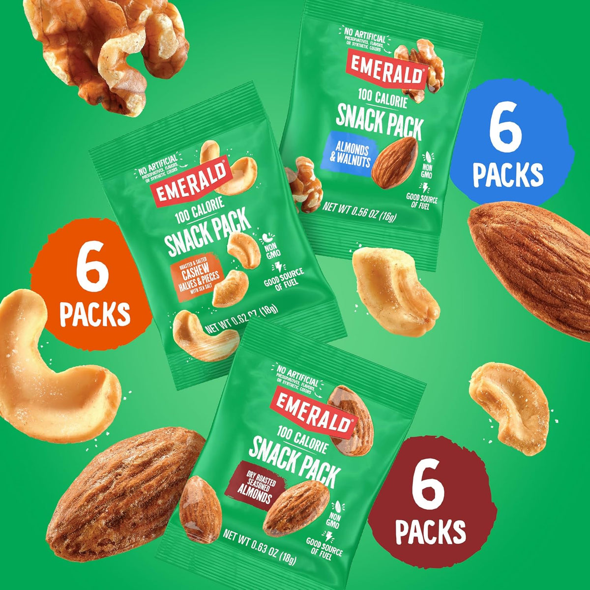 Portioned Emerald mixed nuts on-the-go snack packs