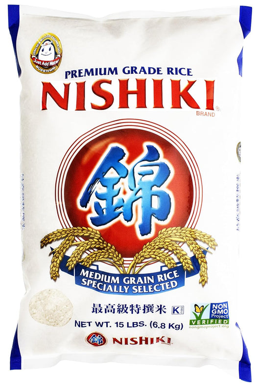 Nishiki medium grain white rice for sushi and bowls