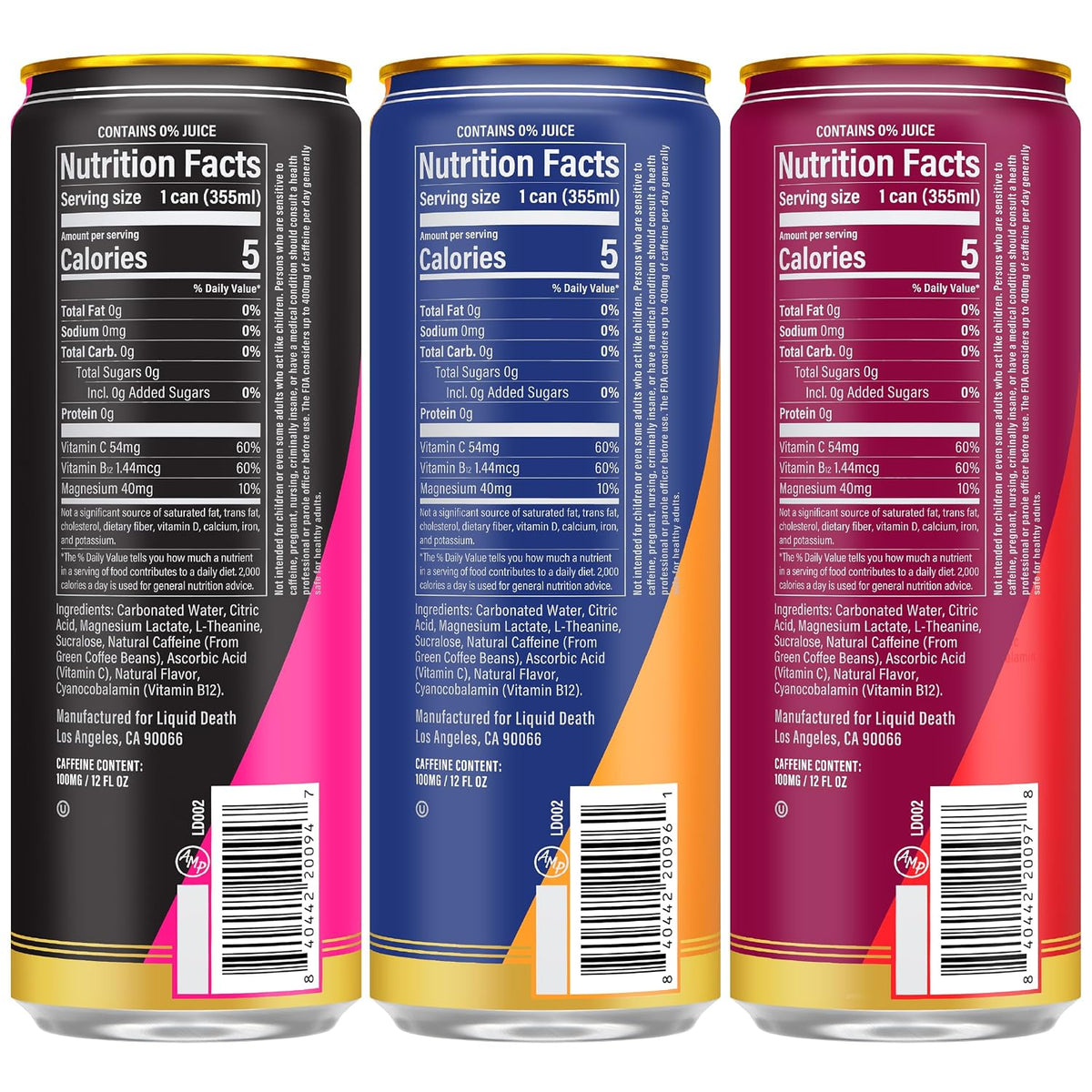Liquid Death sparkling energy variety flavors