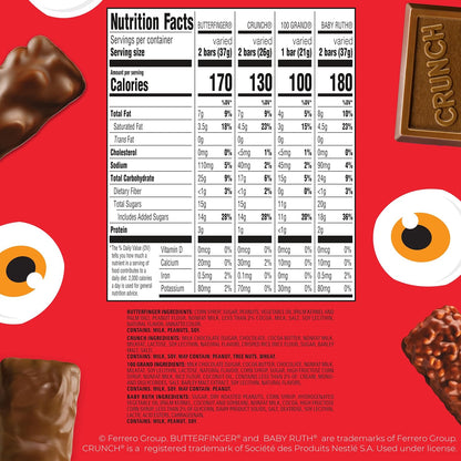 Individually wrapped mini chocolate candy bars assortment