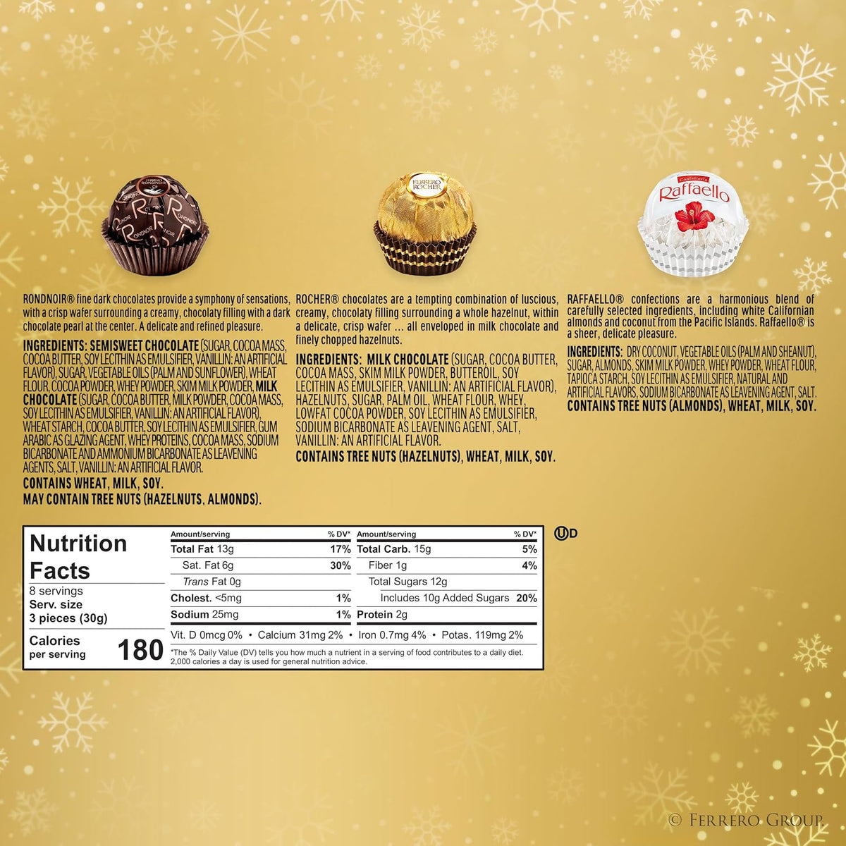 Elegant Ferrero assorted chocolate gift box 9.1 oz