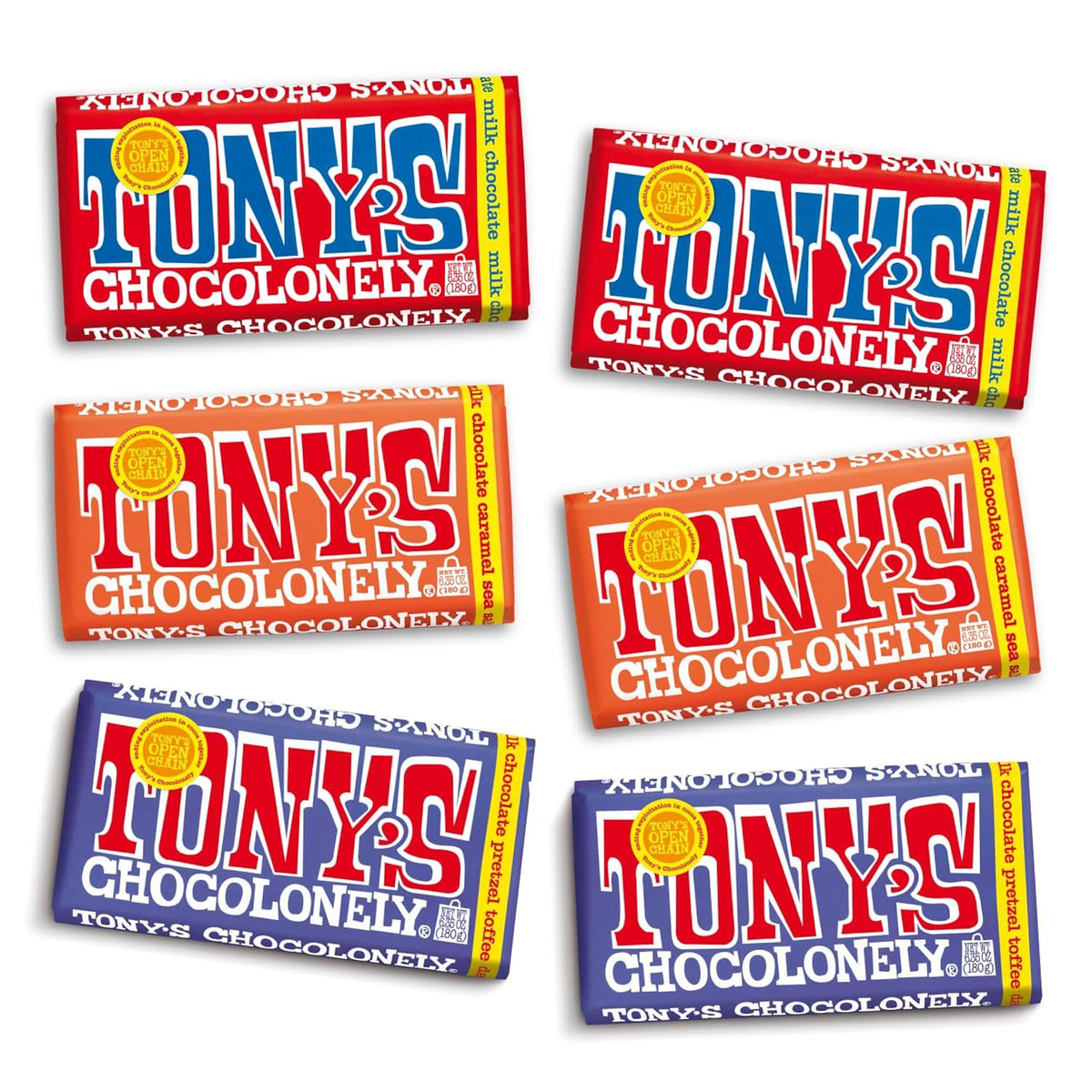 Belgian chocolate bar variety pack by Tony's Chocolonely