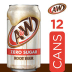 A&W Zero Sugar Root Beer cans for family night