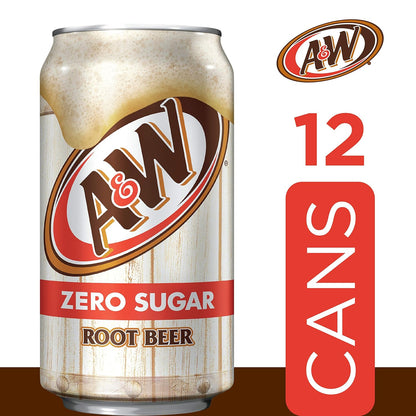 A&W Zero Sugar Root Beer cans for family night