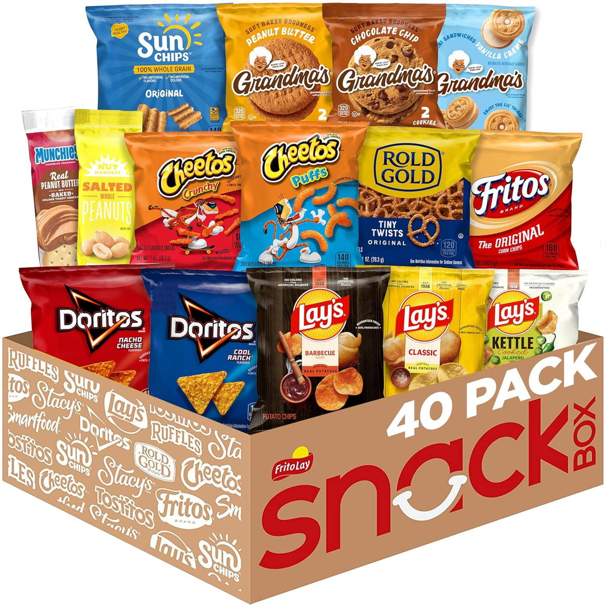 Frito Lay 40 pack chips cookies crackers and nuts