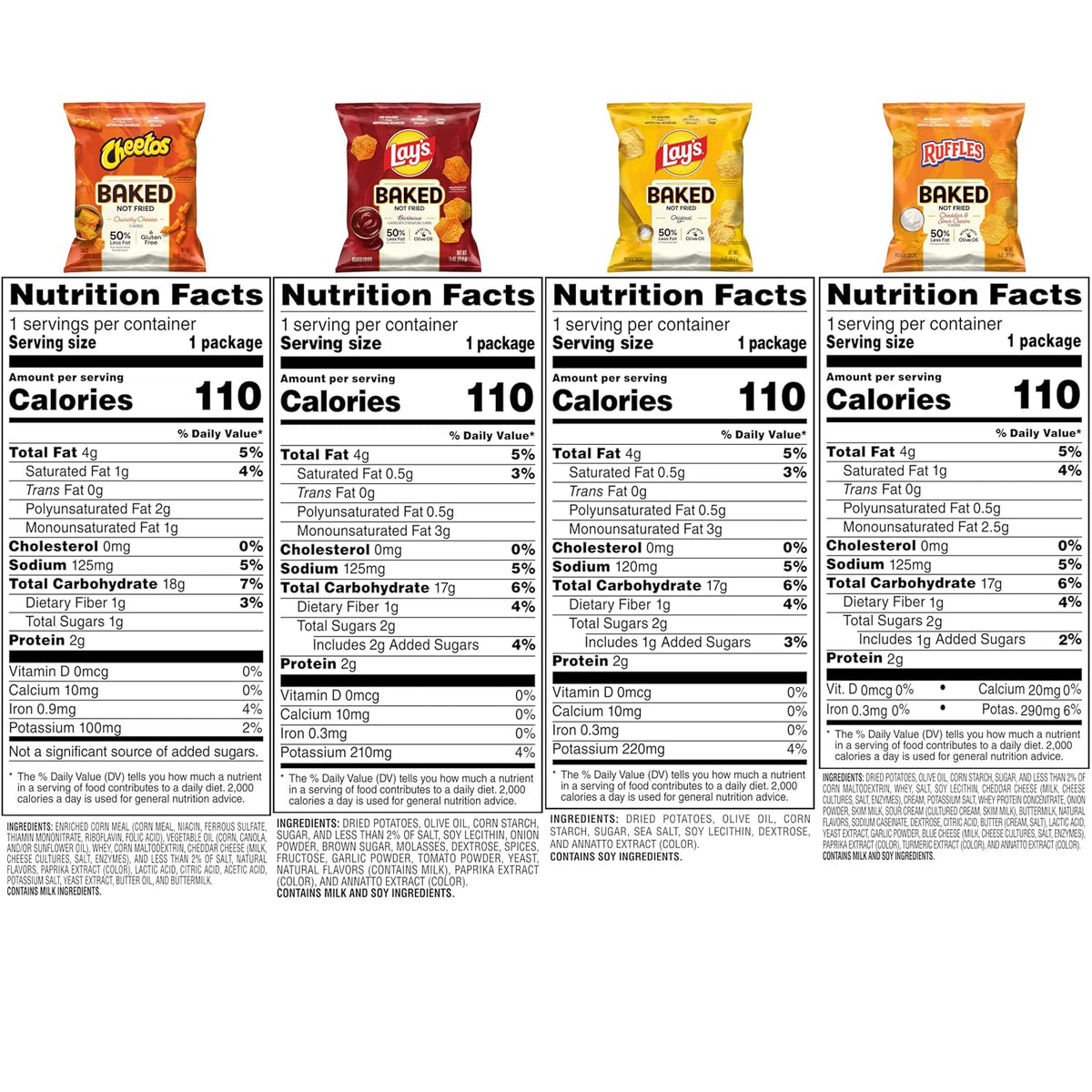 Individual baked snack bags for lunches