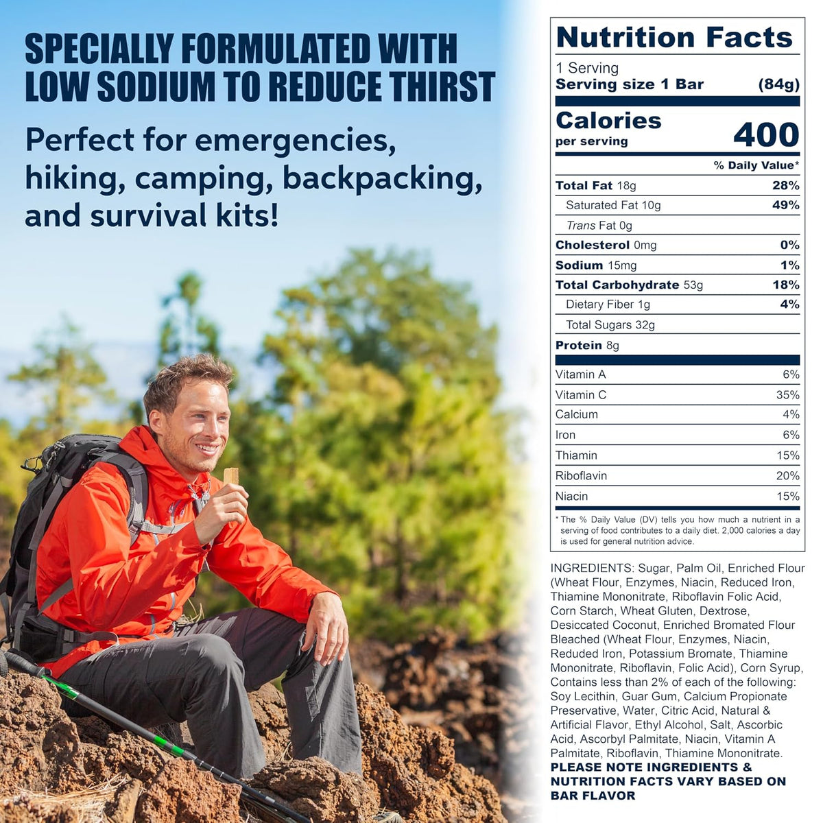SOS ready-to-eat emergency food bars with 400 calories each