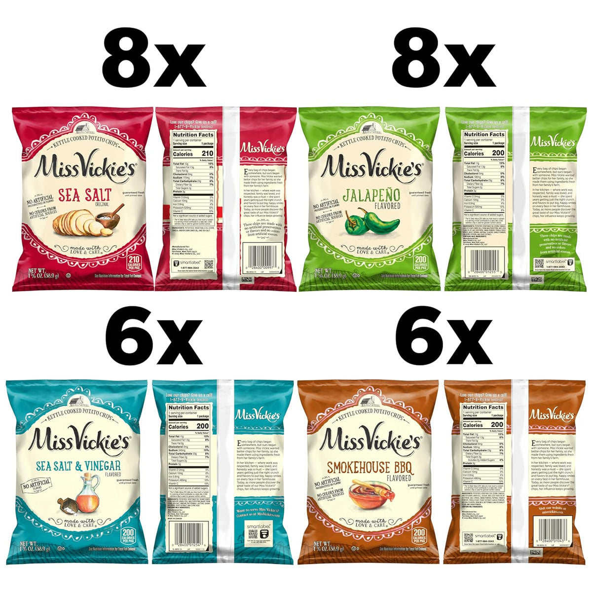 Individual Miss Vickie's kettle cooked chip snack bags