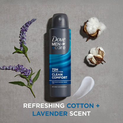 Dove Men+Care Clean Comfort 3.8 oz deodorant cans