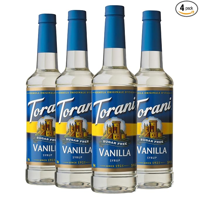 Torani Sugar Free Vanilla Flavored Drink Syrup 4 pack