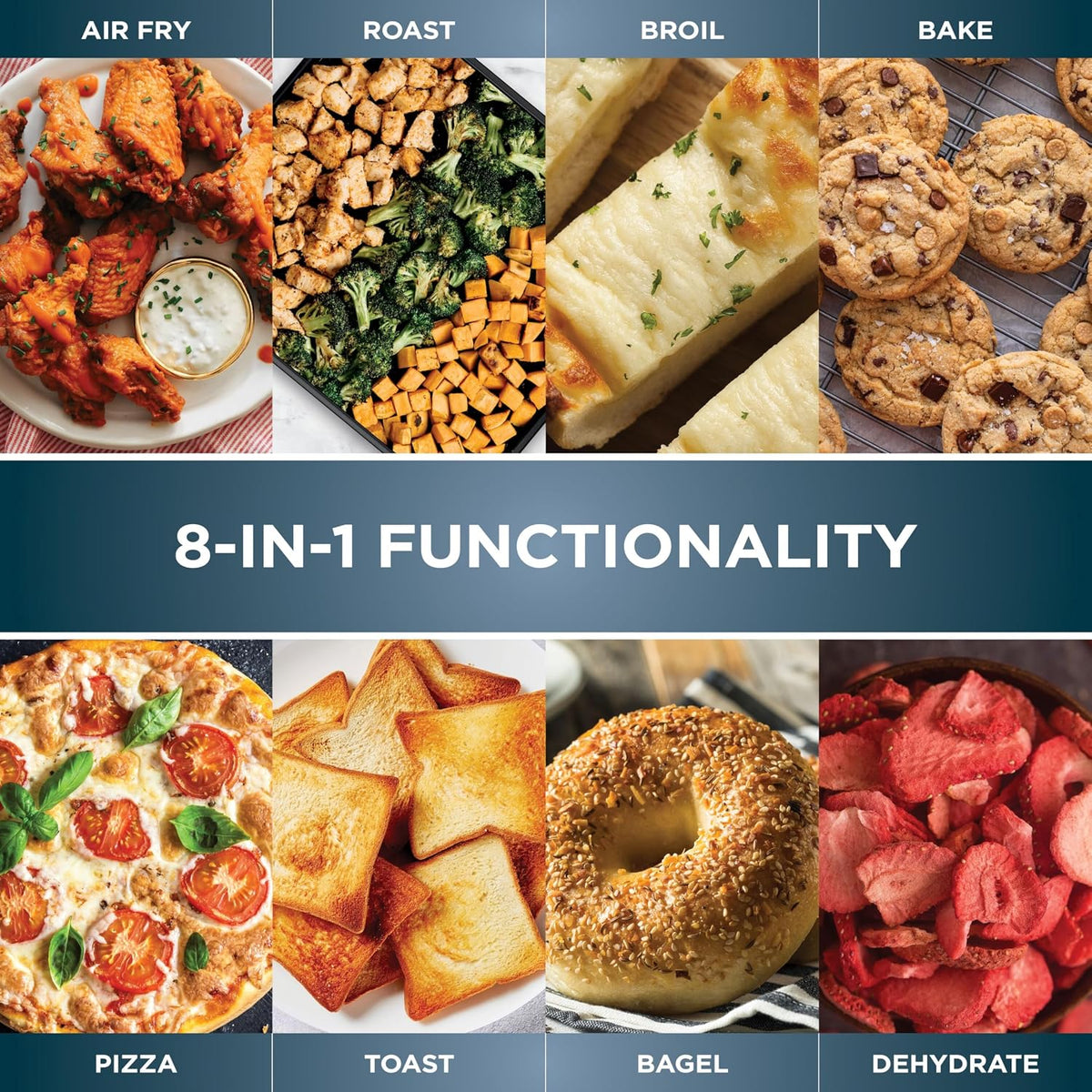Ninja space-saving air fryer oven on kitchen counter