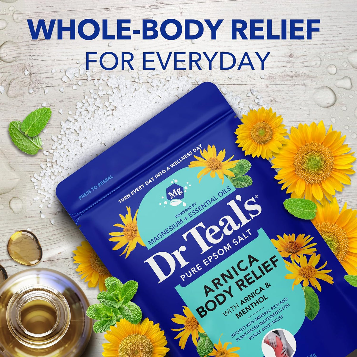Dr Teal's paraben-free vegan-friendly Epsom salt soak