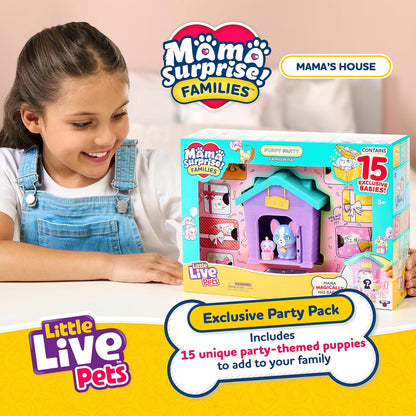 Mama Pup and pastel mini puppies collectible set
