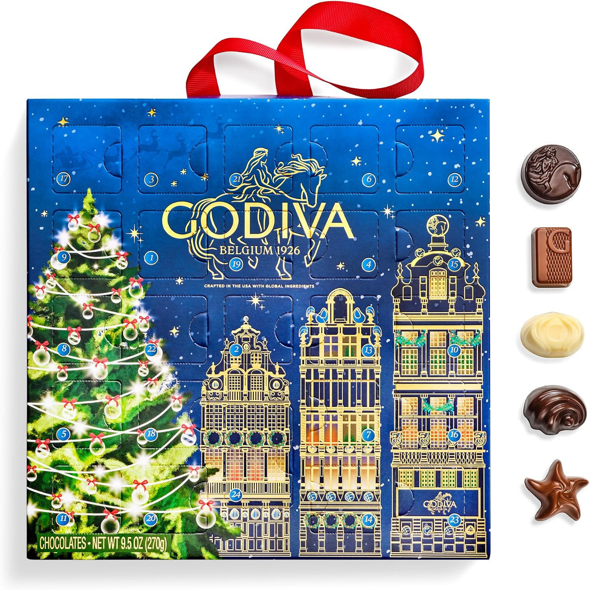 GODIVA Winter in the City advent calendar in vivid blue