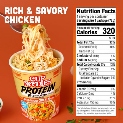 Cup Noodles Protein 16g protein instant ramen cup