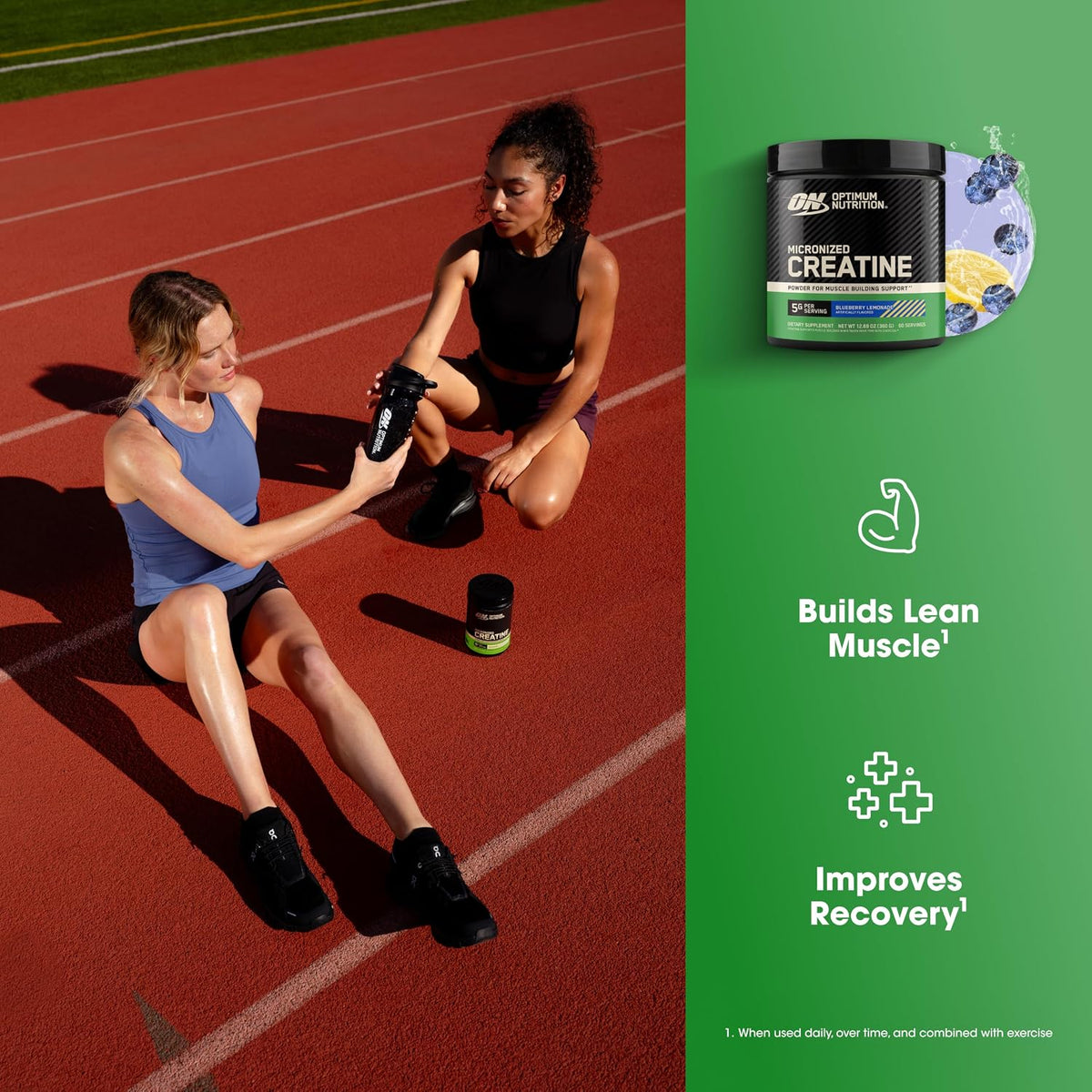 Creatine monohydrate powder Blueberry Lemonade fitness supplement