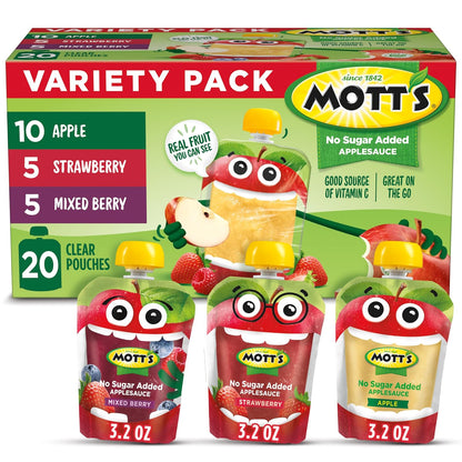 Mott's applesauce pouches in assorted fruit flavors