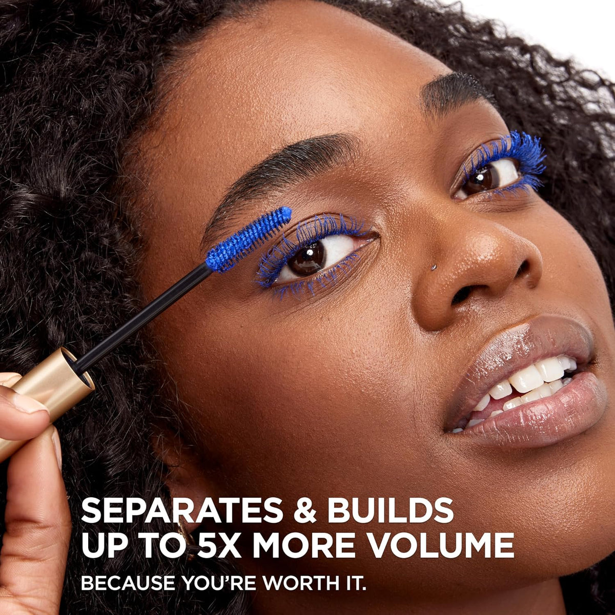 Washable cobalt mascara with volume brush