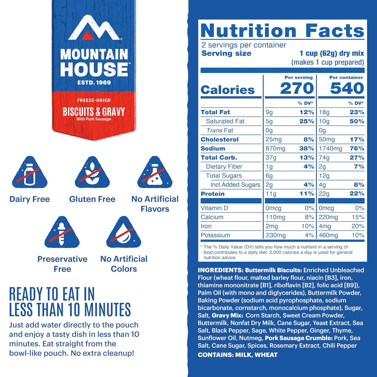 Mountain House portable freeze-dried breakfast