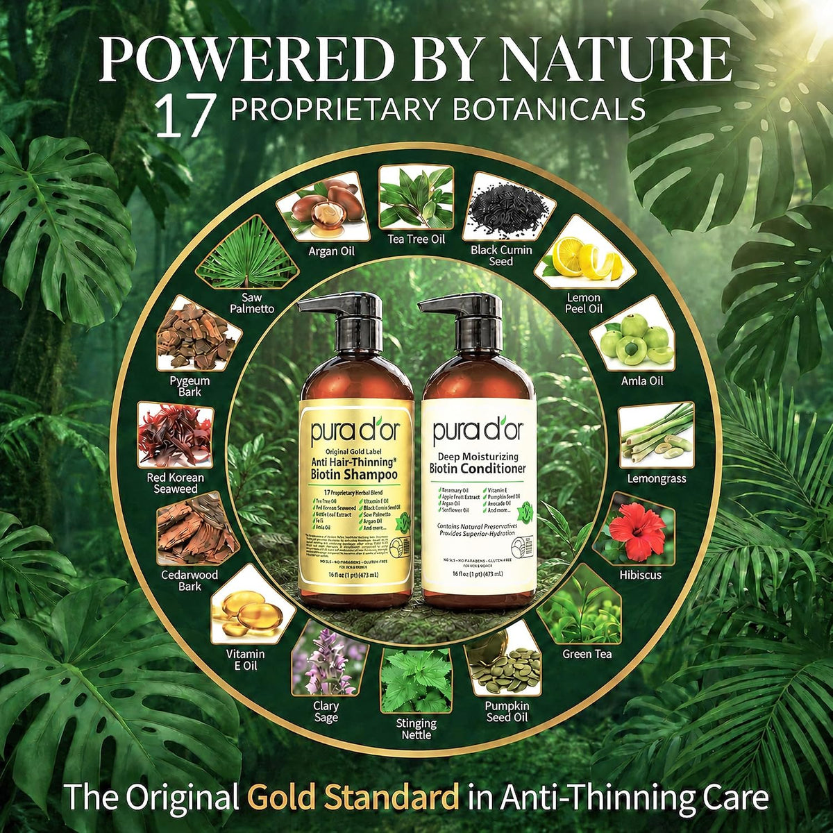 PURA D'OR Gold Label shampoo conditioner for thinning hair