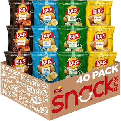 Lay's Potato Chips 4 flavor variety pack 40 bags