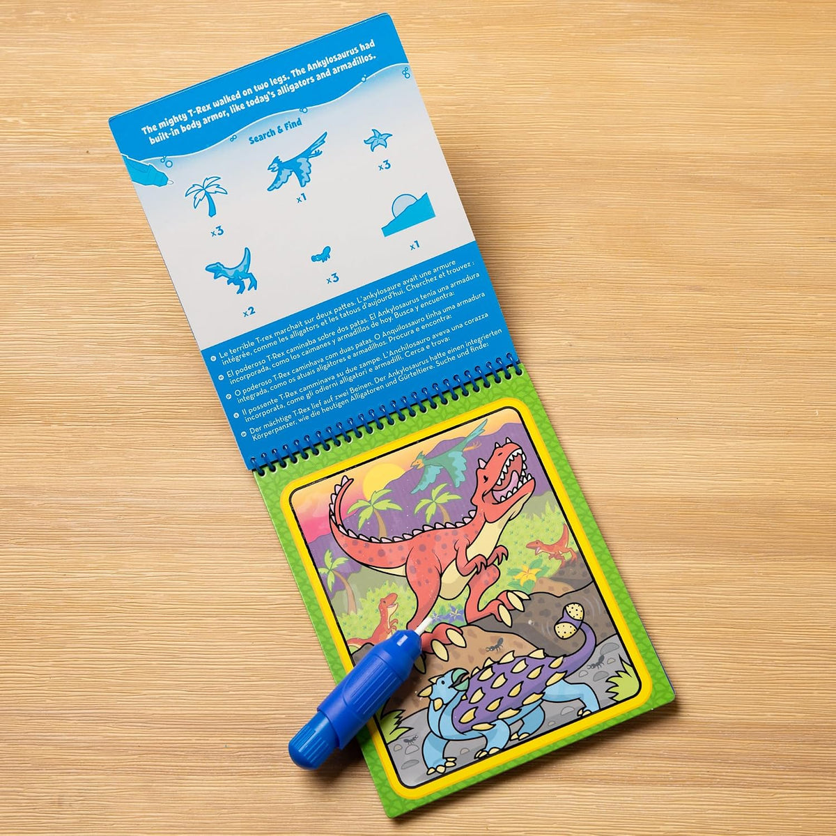 Reusable paint with water dinosaur coloring book for kids