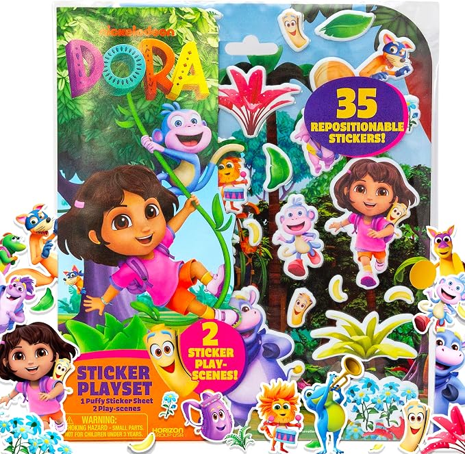 Bluey puffy stickers and foldable play scene