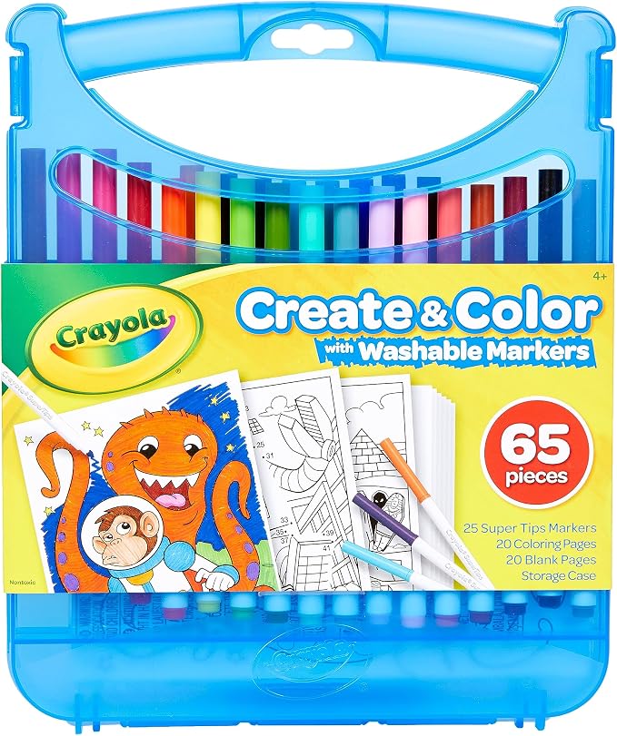 Crayola mini washable markers with paper and art case