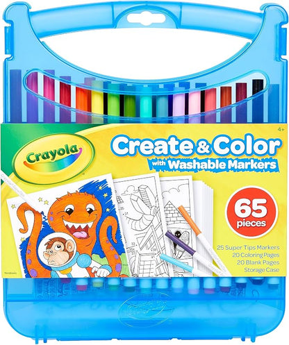 Crayola mini washable markers with paper and art case