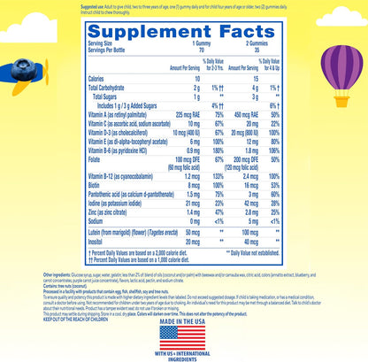Fruit flavored kids multivitamin gummies