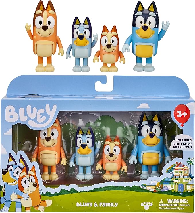 Bluey Family Figure 4-Pack poseable toys