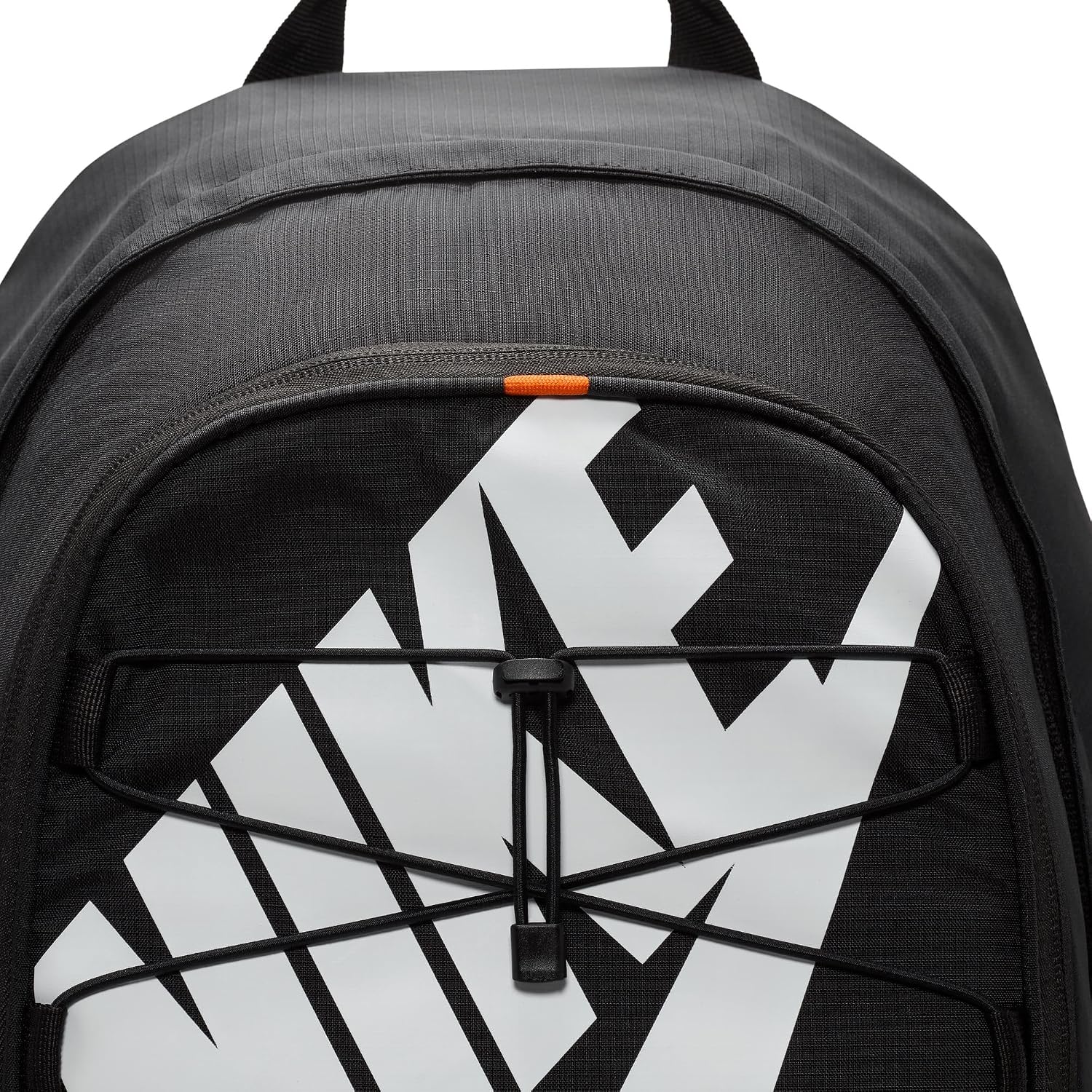 Black and white Nike backpack side view