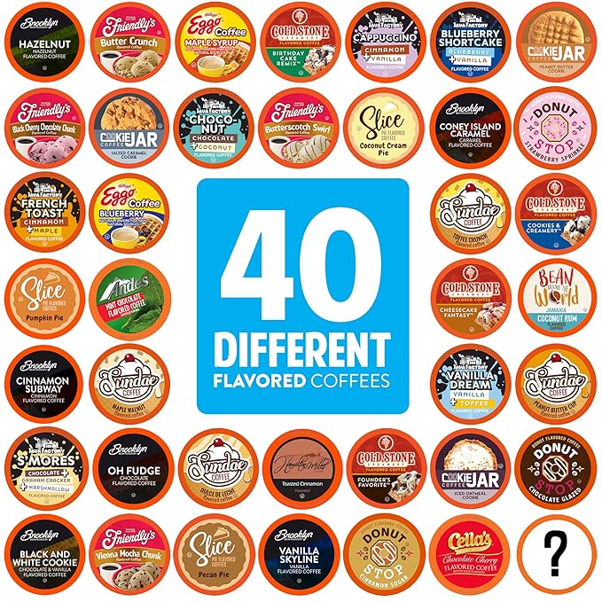 Two Rivers Coffee flavored coffee pods 40 count variety pack