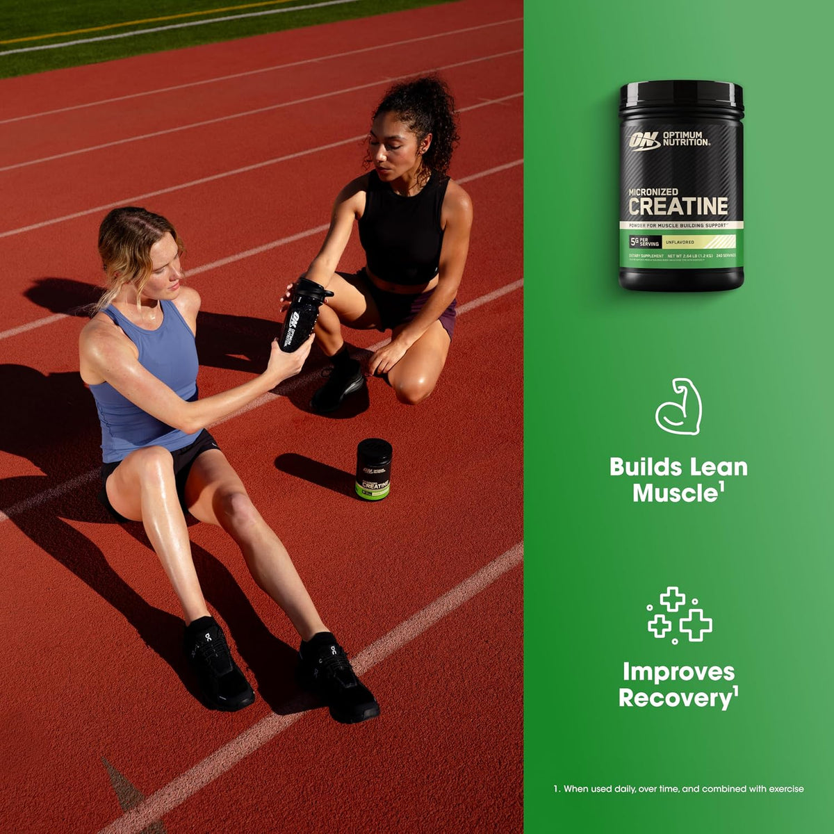 Unflavored creatine monohydrate supplement for training