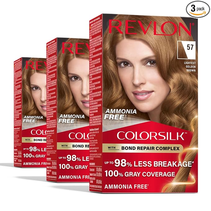 REVLON ColorSilk Lightest Golden Brown hair color 3-pack