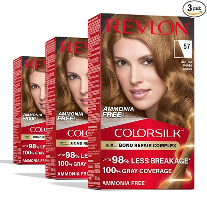 REVLON ColorSilk Lightest Golden Brown hair color 3-pack