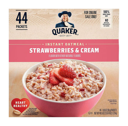 Quaker instant oatmeal strawberry cream flavor box