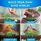 Kids science kit with dinosaur figures and rocks