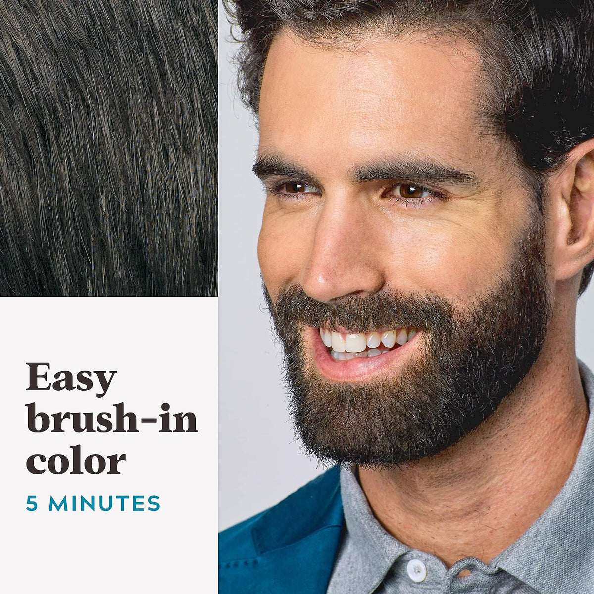 Deep Dark Brown mustache and beard color by Just For Men