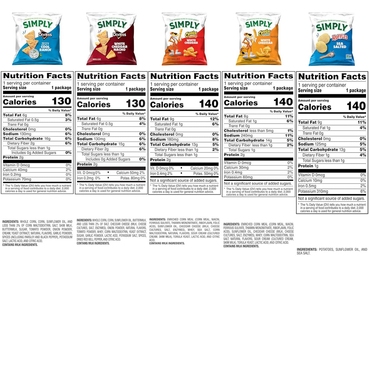 Simply 0.875 oz organic snack bags multipack