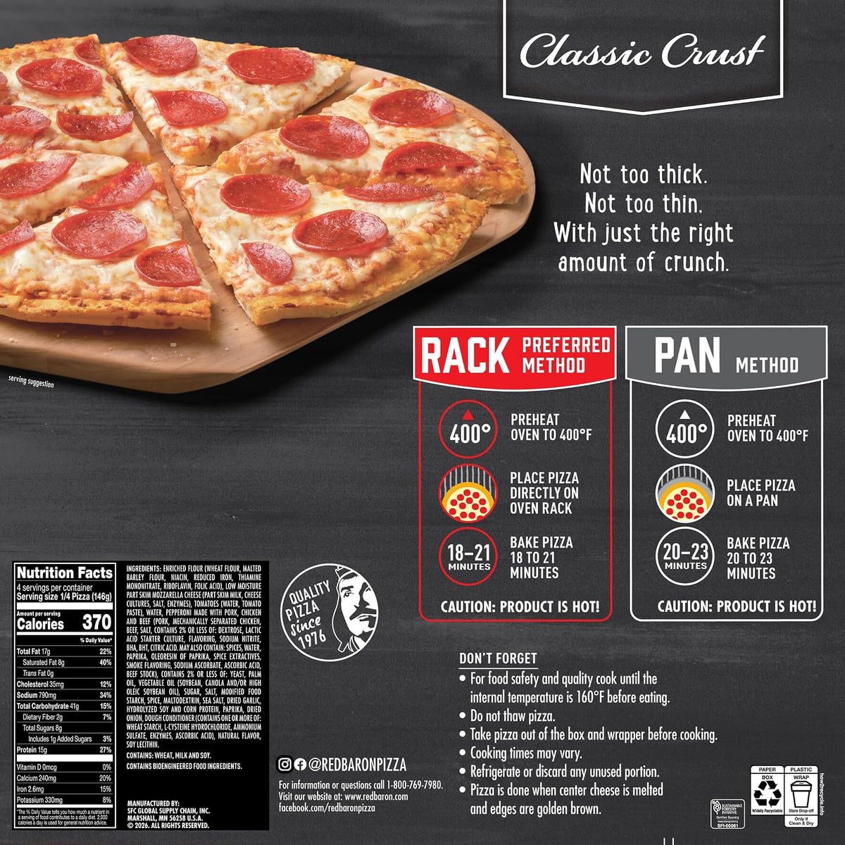 Classic crust pepperoni pizza with mozzarella