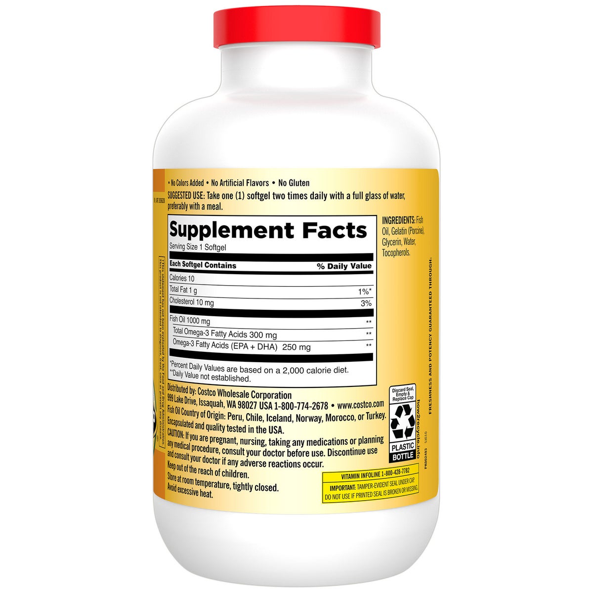 Kirkland Signature fish oil softgels supplement packaging
